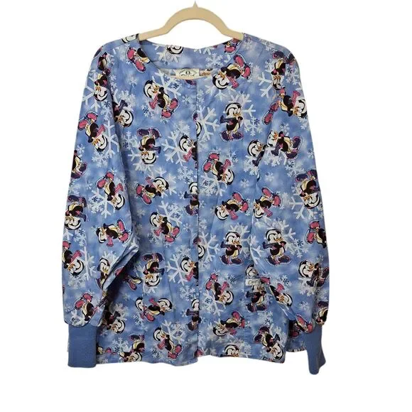 Lot Of 3 Womens Long Sleeve Scrub Jackets Size L Medical Hospital Dental - Picture 4 of 15